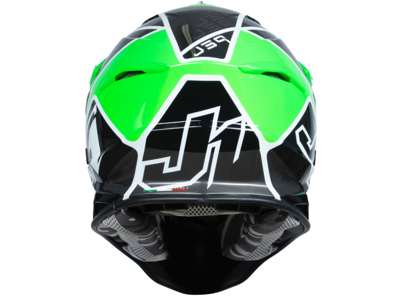 JUST1 J39 THRUSTER helmet black green fluo white gloss XS
