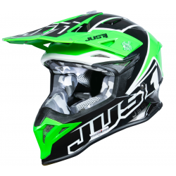 Helmet JUST1 J39 THRUSTER black green fluo white gloss S