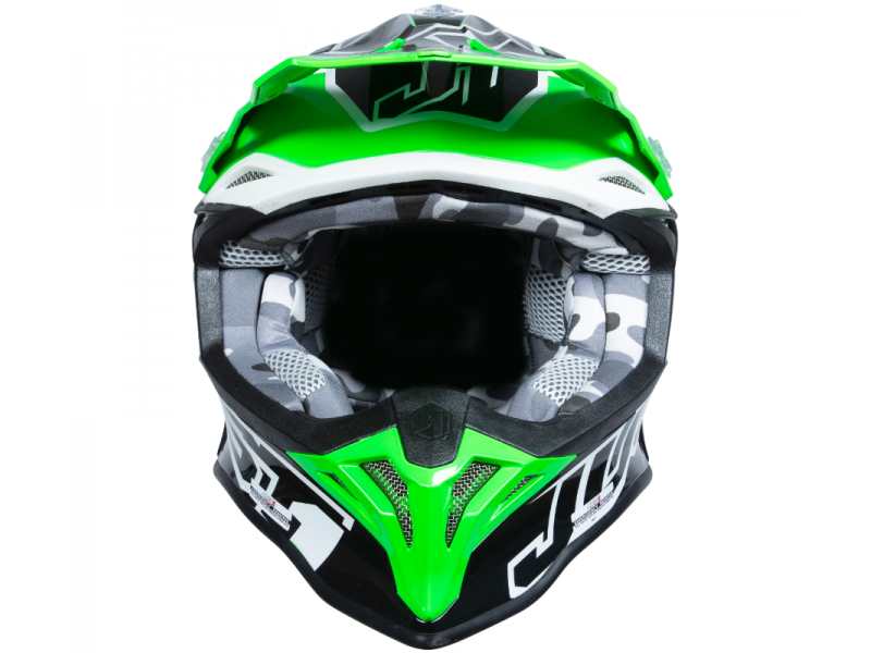 Helmet JUST1 J39 THRUSTER black green fluo white gloss XL