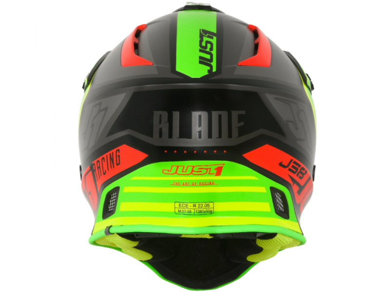 Helmet JUST1 J38 BLADE red-lime-black M Helmet JUST1 J38 BLADE red-lime-black M