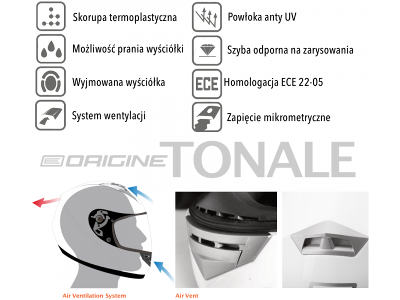 Helmet TONALE SOLID integral black gloss M ORIGINE