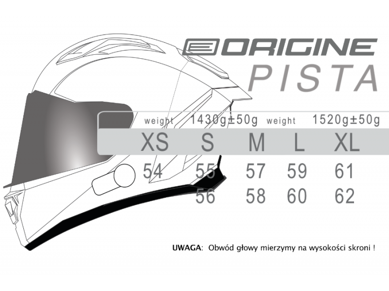 Helmet ORIGINE PISTA MESH + BT gloss white cool grey M