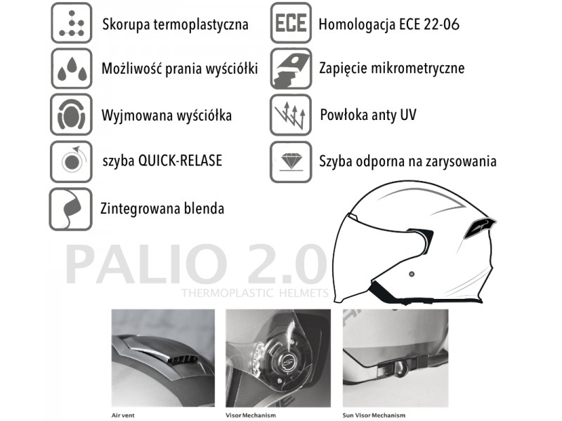 Helmet PALIO TECHY Fluoresent Yellow-Black M ORIGINE