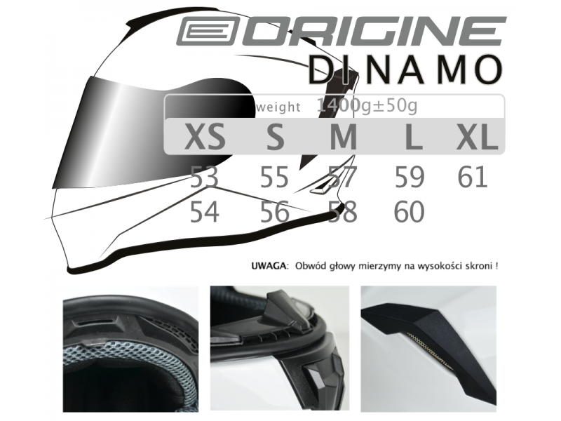 Helmet DINAMO BOLT Red/Black Gloss S ORIGINE