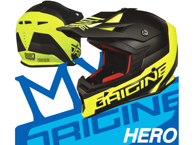 Helmet HERO MX Fluoresent Yellow/Black Matte S ORIGINE