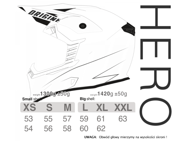 Helmet HERO MX Fluoresent Orange/Black Matte S ORIGINE