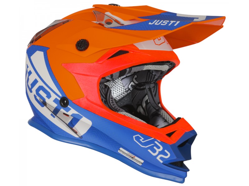 Helmet J-32 KIDS VERTIGO blue fluoresent orange YM ORIGINE Helmet J-32 KIDS VERTIGO blue fluoresent orange YM ORIGINE