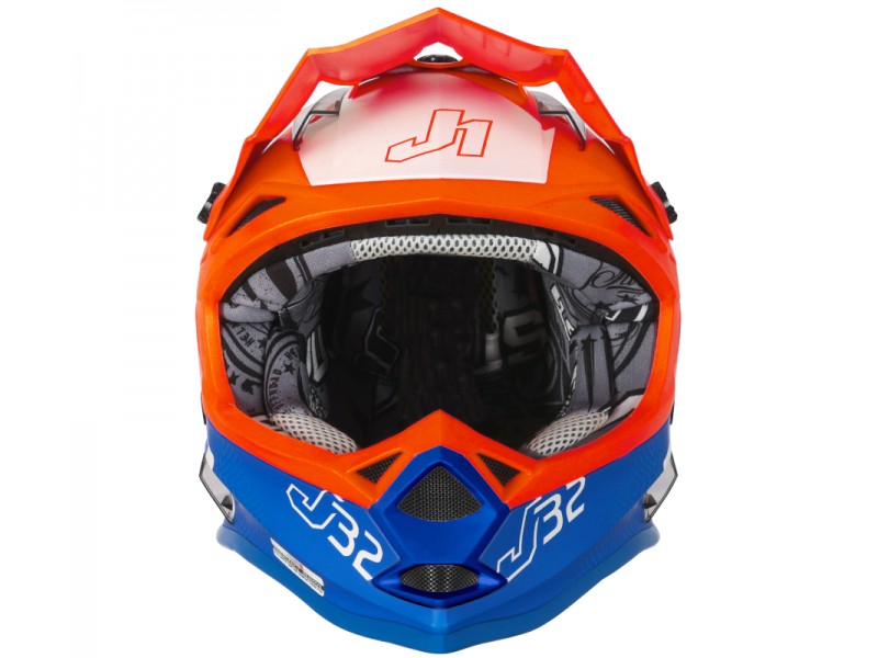 Helmet J-32 KIDS VERTIGO blue fluoresent orange YM ORIGINE Helmet J-32 KIDS VERTIGO blue fluoresent orange YM ORIGINE