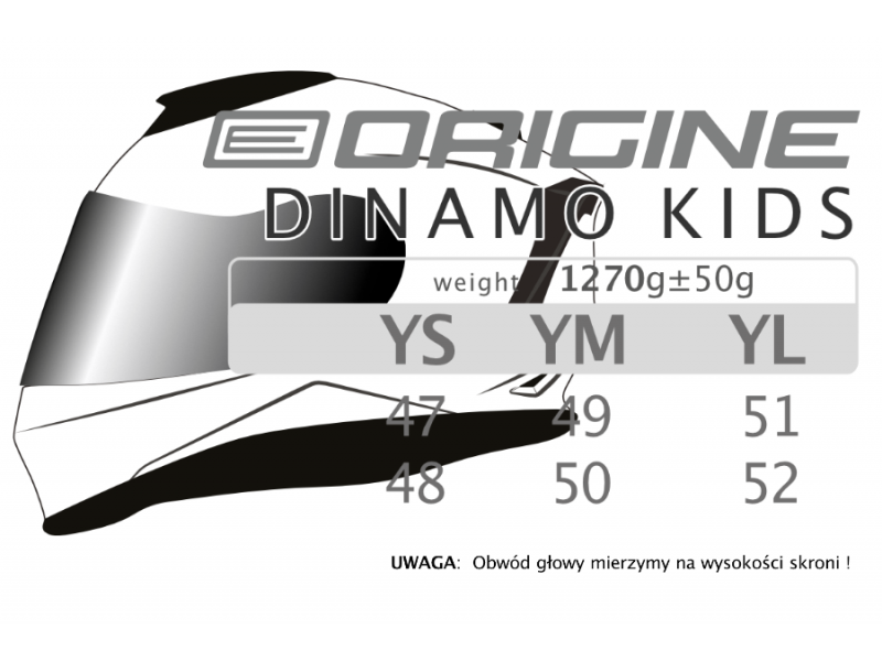 Helmet DINAMO KIDS SOLID White Gloss YL ORIGINE