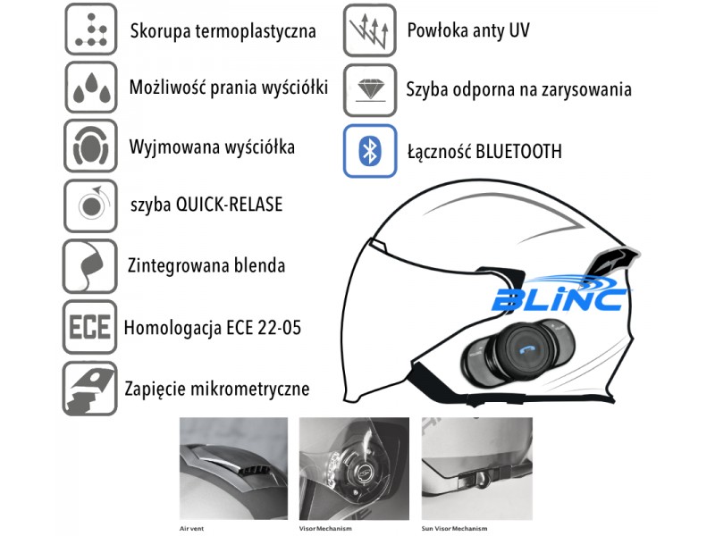 Helmet PALIO 2.0 + BT SOLID Gloss White L ORIGINE