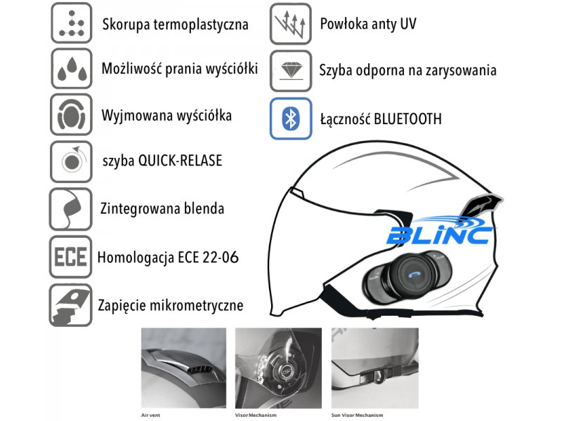 Helmet PALIO 2.0 + BT SOLID Black Matte S ORIGINE