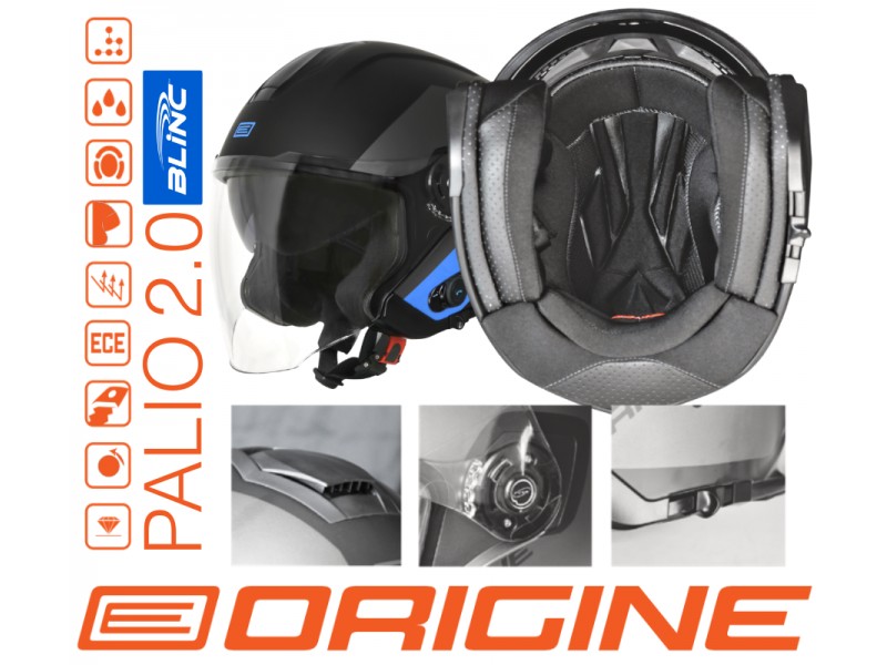 Helmet PALIO 2.0 + BT SOLID Matte Black XS ORIGINE