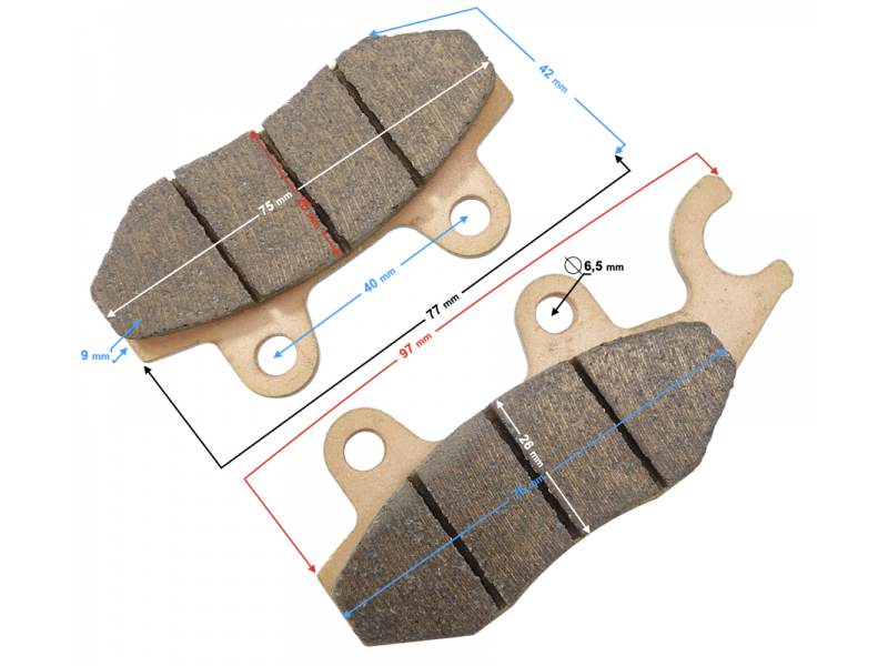 (WHOLESALE) Brake pads front left HISUN Sector 550 (P115000441110000)