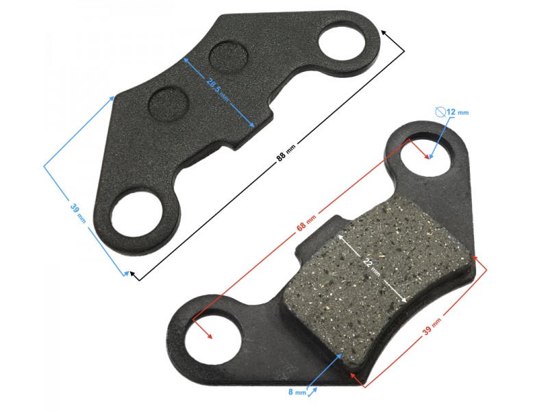 Brake pads 88mm x 38mm