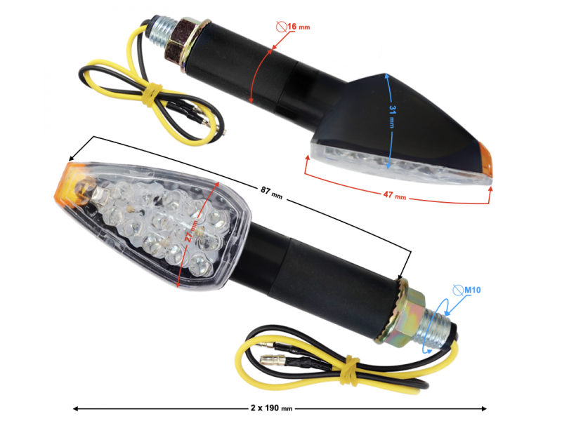 Universal indicators MRT-008, LED (14 LEDs) black, (E-mark)