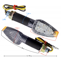 Universal indicators MRT-008, LED (14 LEDs) Carbon color (E-mark) Universal indicators MRT-008, LED (14 LEDs) Carbon color (E-mark)