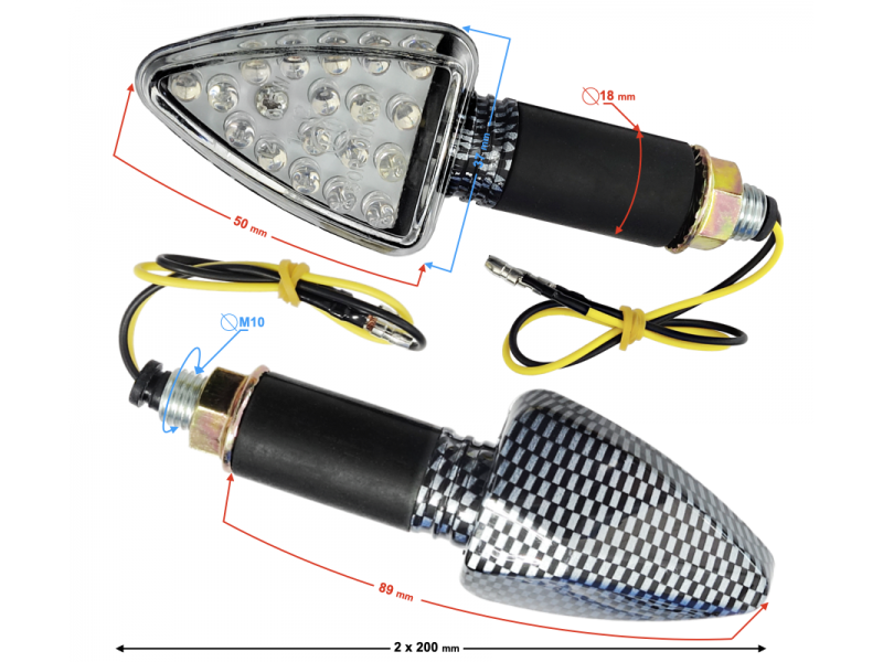 Universal indicators MRT-007, LED (13 + 2 LEDs), Carbon (E-mark)