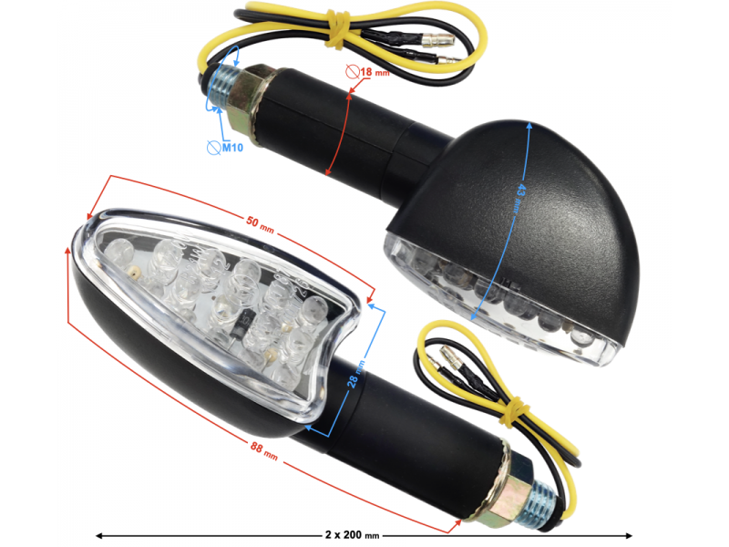 Universal indicators MRT-001, LED (15 LEDs) black, (E-mark)