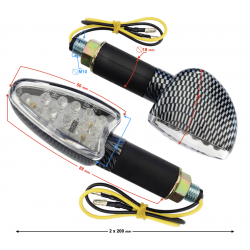Universal indicators MRT-001, LED (15 LEDs) Carbon color (E-mark) Universal indicators MRT-001, LED (15 LEDs) Carbon color (E-mark)