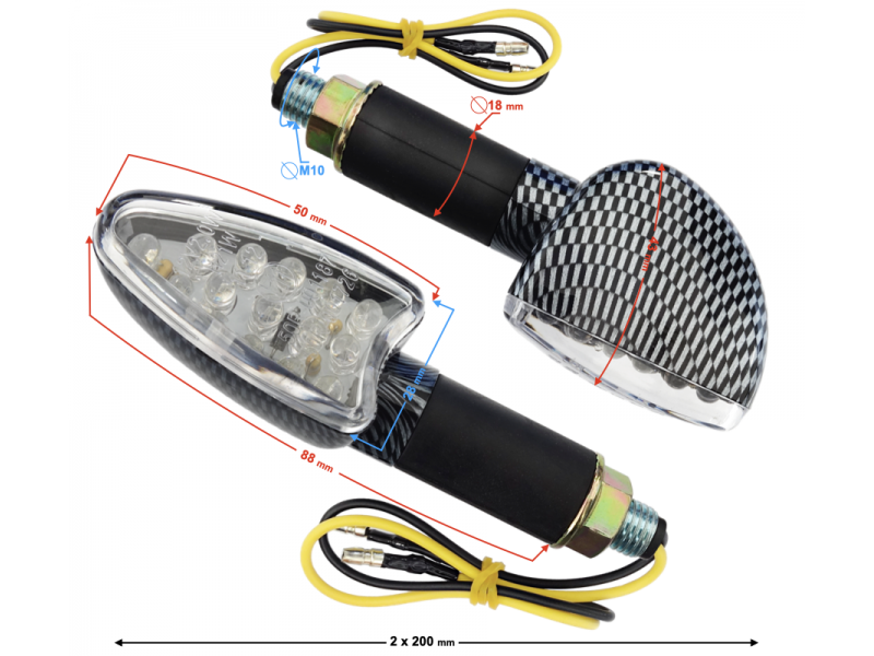 Universal indicators MRT-001, LED (15 LEDs) Carbon color (E-mark)