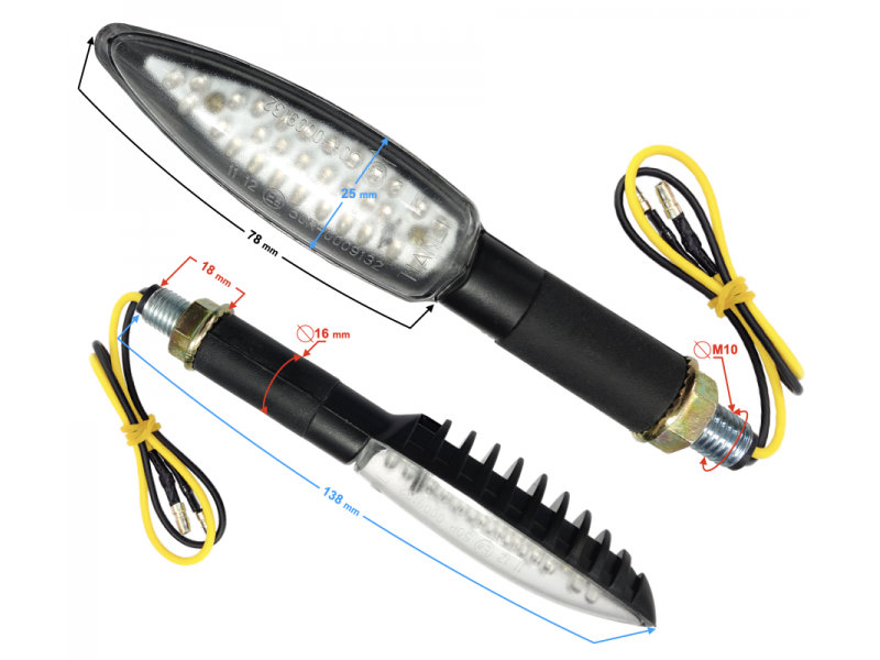Universal indicators MRT-082, LED (30 Diodes) black, (E-mark) Universal indicators MRT-082, LED (30 Diodes) black, (E-mark)