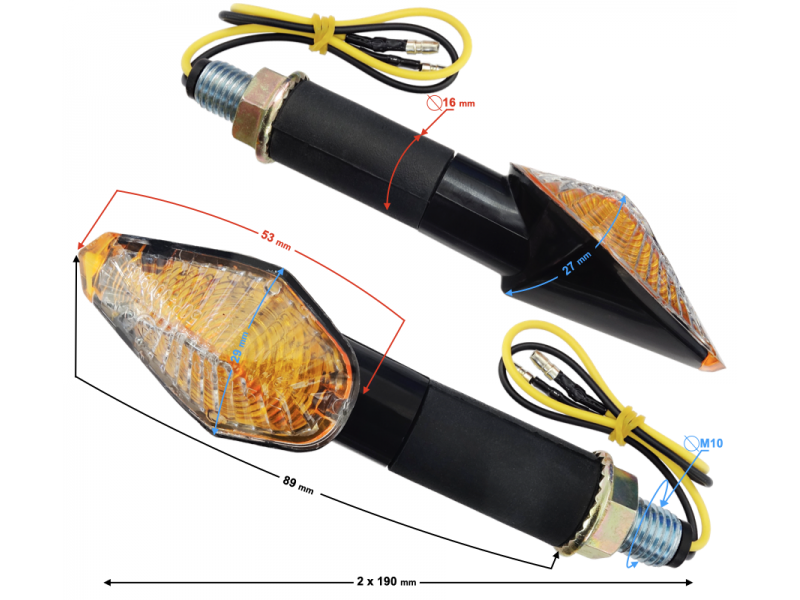 Universal indicators MRT-065, LED (12 SMD -Diodes) black, (E-mark)