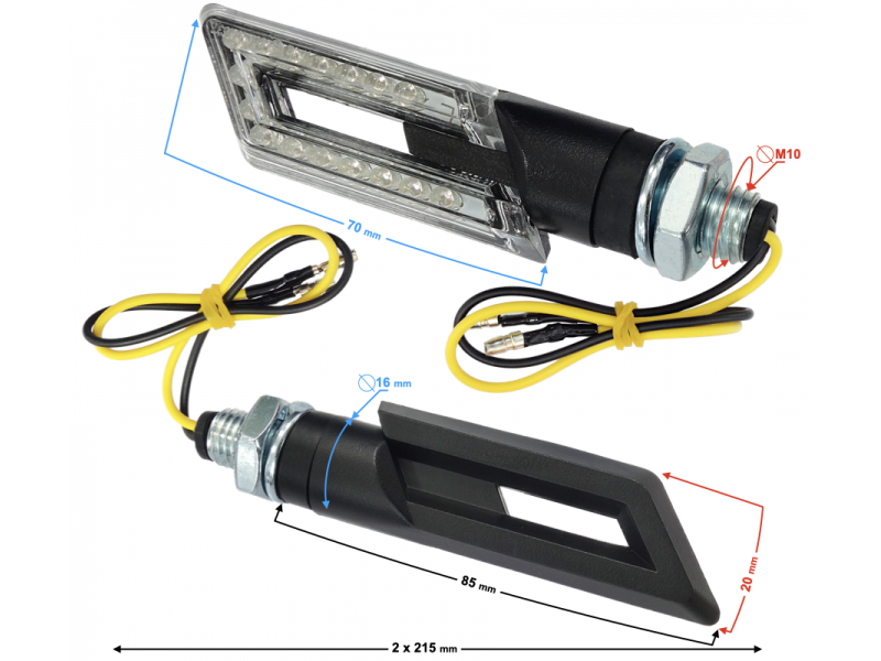 Universal indicators MRT-088, LED (16 Diodes) black, (E-mark)