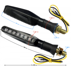 Universal indicators MRT-099, LED (9 Diodes) (Running LED) black, (E-mark)