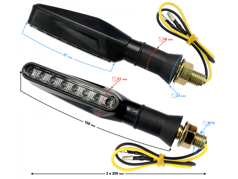 Universal indicators MRT-099, LED (9 Diodes) black, (E-mark)