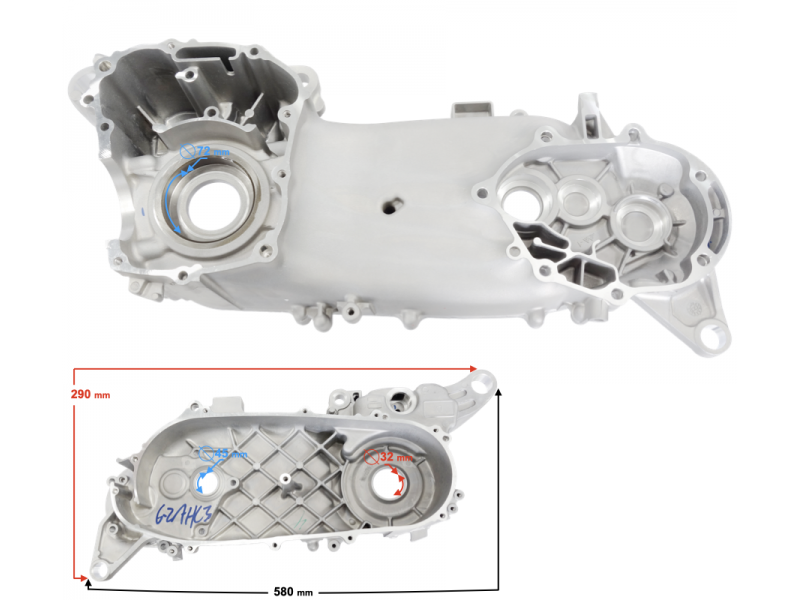 Left engine crankcase X-trail 125