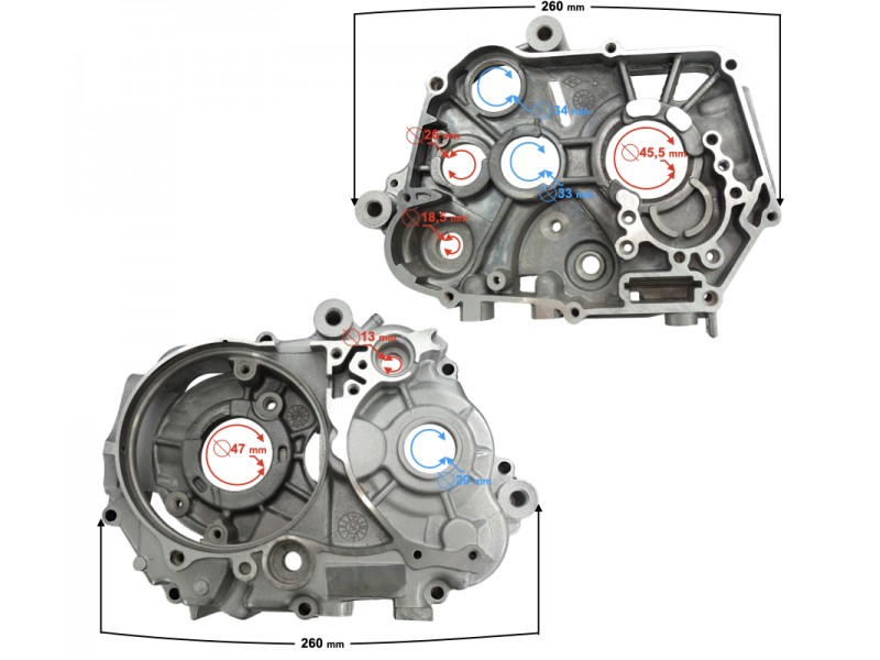 Engine crankcase set DB125
