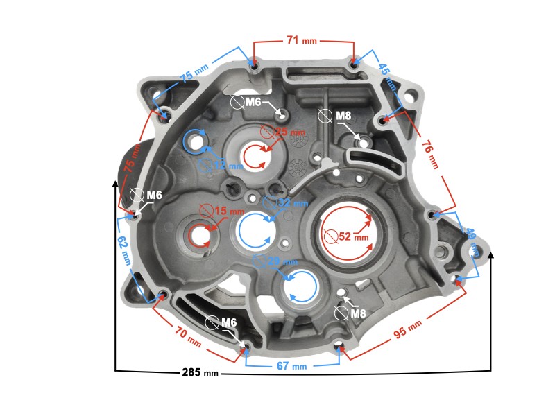 right Engine crankcase for Travel 125 motorcycle
