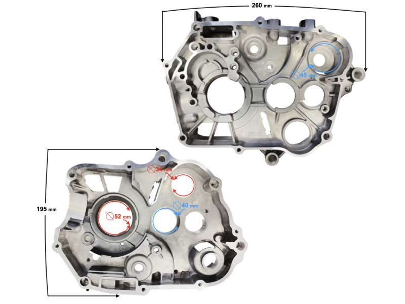 Right engine crankcase for 130cc 4T moped