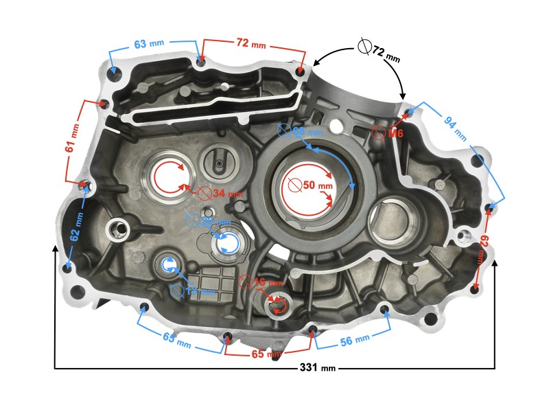 Left engine crankcase for motorcycle Classic 125 Left engine crankcase for motorcycle Classic 125
