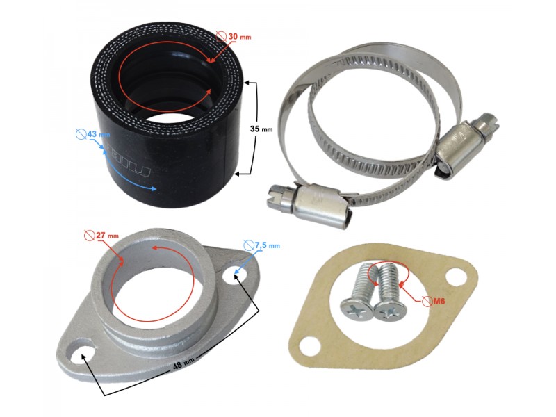Carburetor suction connection NIBBI CG 28mm