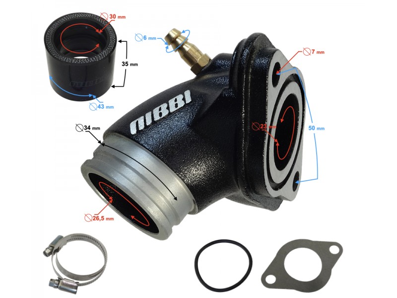 Carburetor suction connection NIBBI RS26MM 23mm