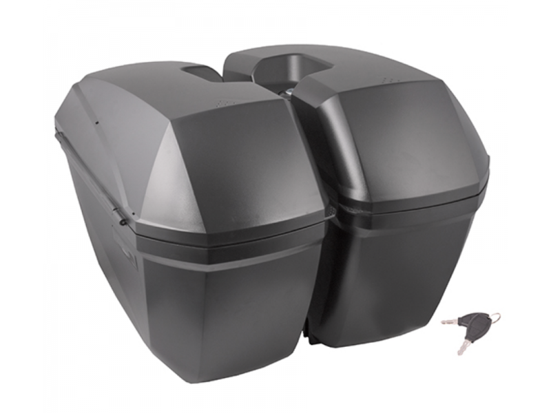 Side cases Moretti MR-B66, 23l, black, red reflector Side cases Moretti MR-B66, 23l, black, red reflector