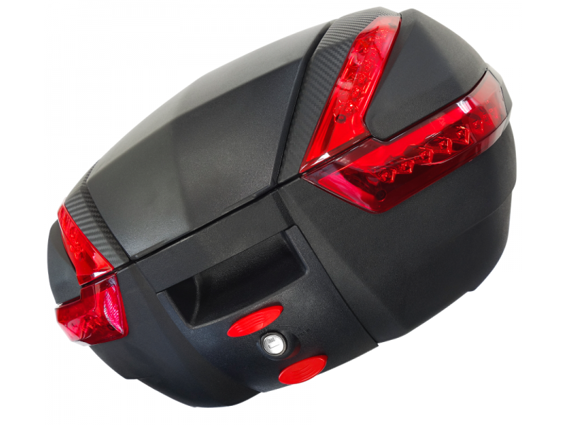 Top case Moretti, MR-888, 35l, black, red reflection