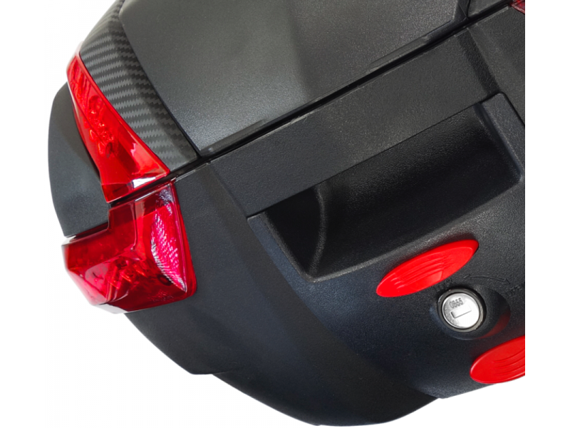 Top case Moretti, MR-888, 35l, black, red reflection