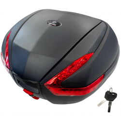 Top case Moretti, MR-888, 35l, black, red reflection