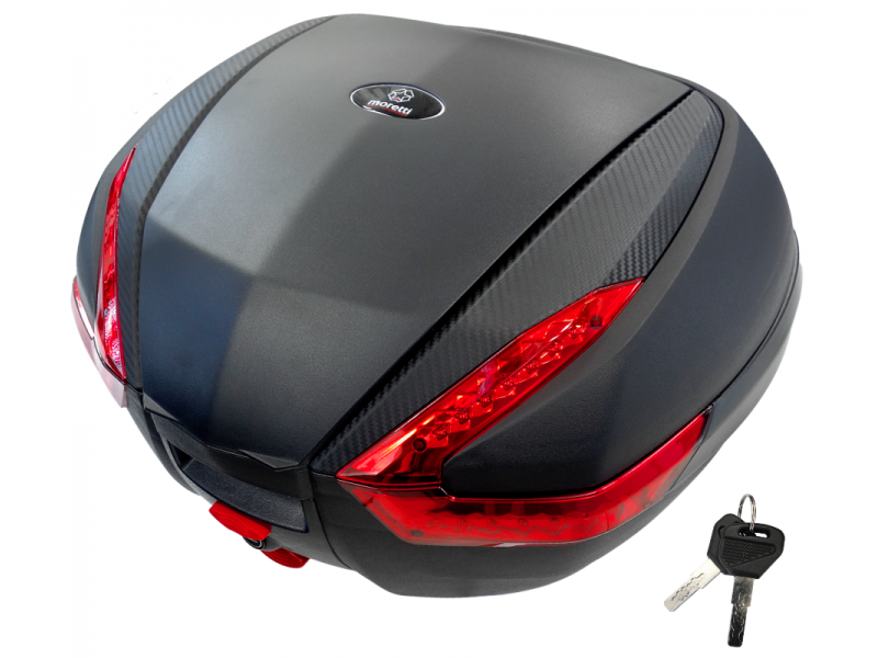 Top case Moretti, MR-888, 35l, black, red reflection