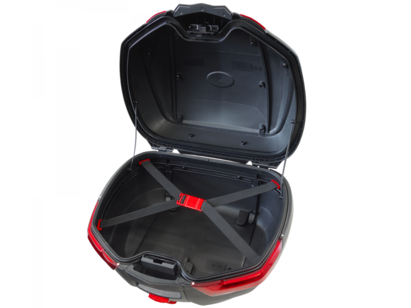 Top case Moretti, MR-898, 47l, black, red reflection