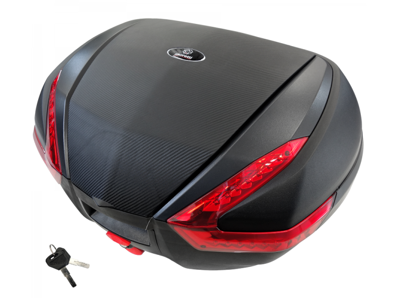 Top case Moretti, MR-898, 47l, black, red reflection