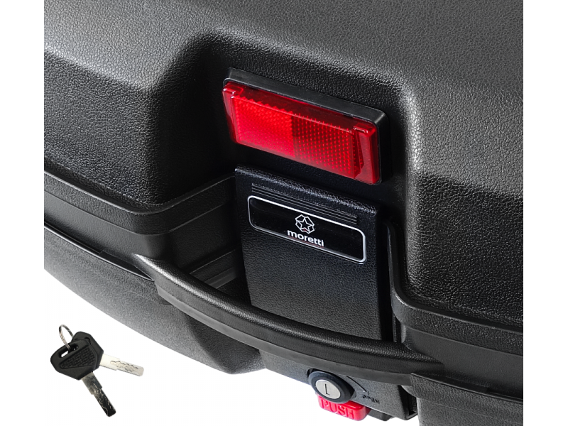 Top case Moretti, MR-698, 45l, black, red reflection
