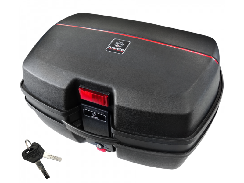 Top case Moretti, MR-698, 45l, black, red reflection
