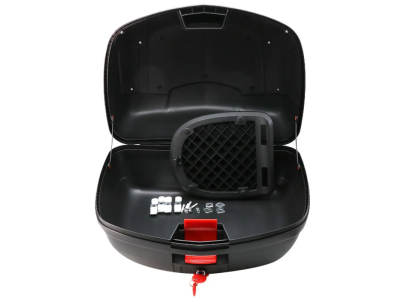 Case Moretti MR-889, 46 l, black gloss, red reflector