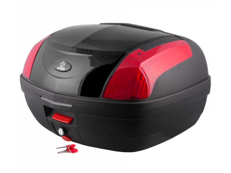 Case Moretti MR-889, 46 l, black gloss, red reflector