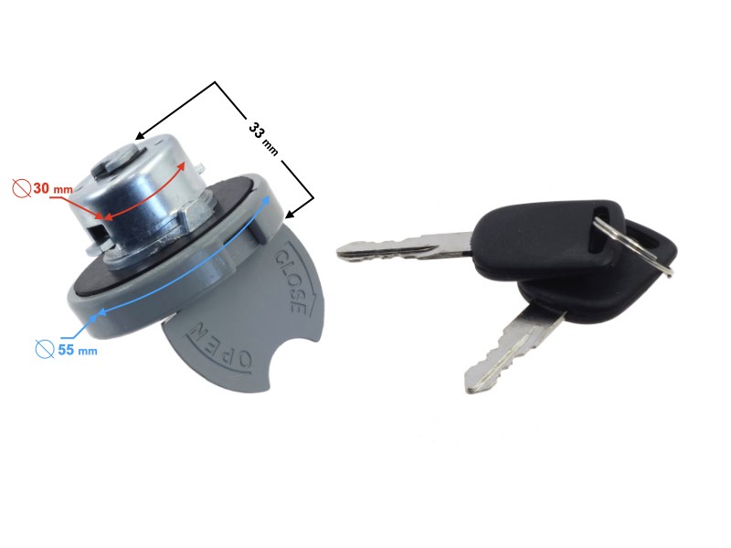 Filler cap with keys for gtr
