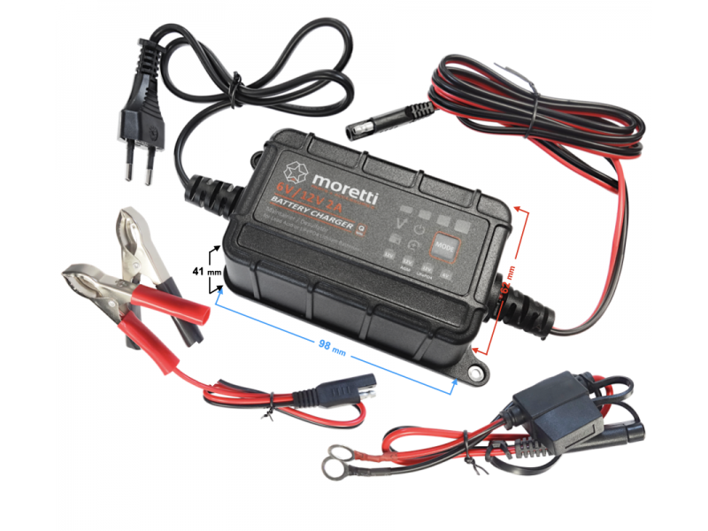 Battery charger GEL, AGM, LiFePO4 6V/12V 2A