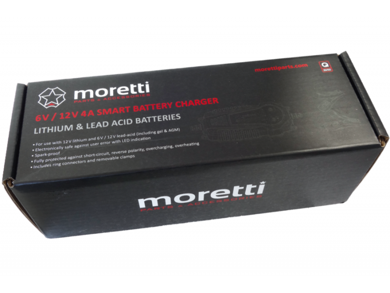 Battery charger 12V LiFePO4 lithium, 6V/12V lead-acid 4A
